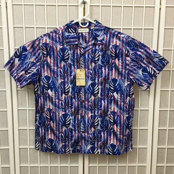 Caribbean Roundtree & Yorke Hawaiian Shirt Men's Size XL Tropical Vacation NWT - Picture 1 of 12